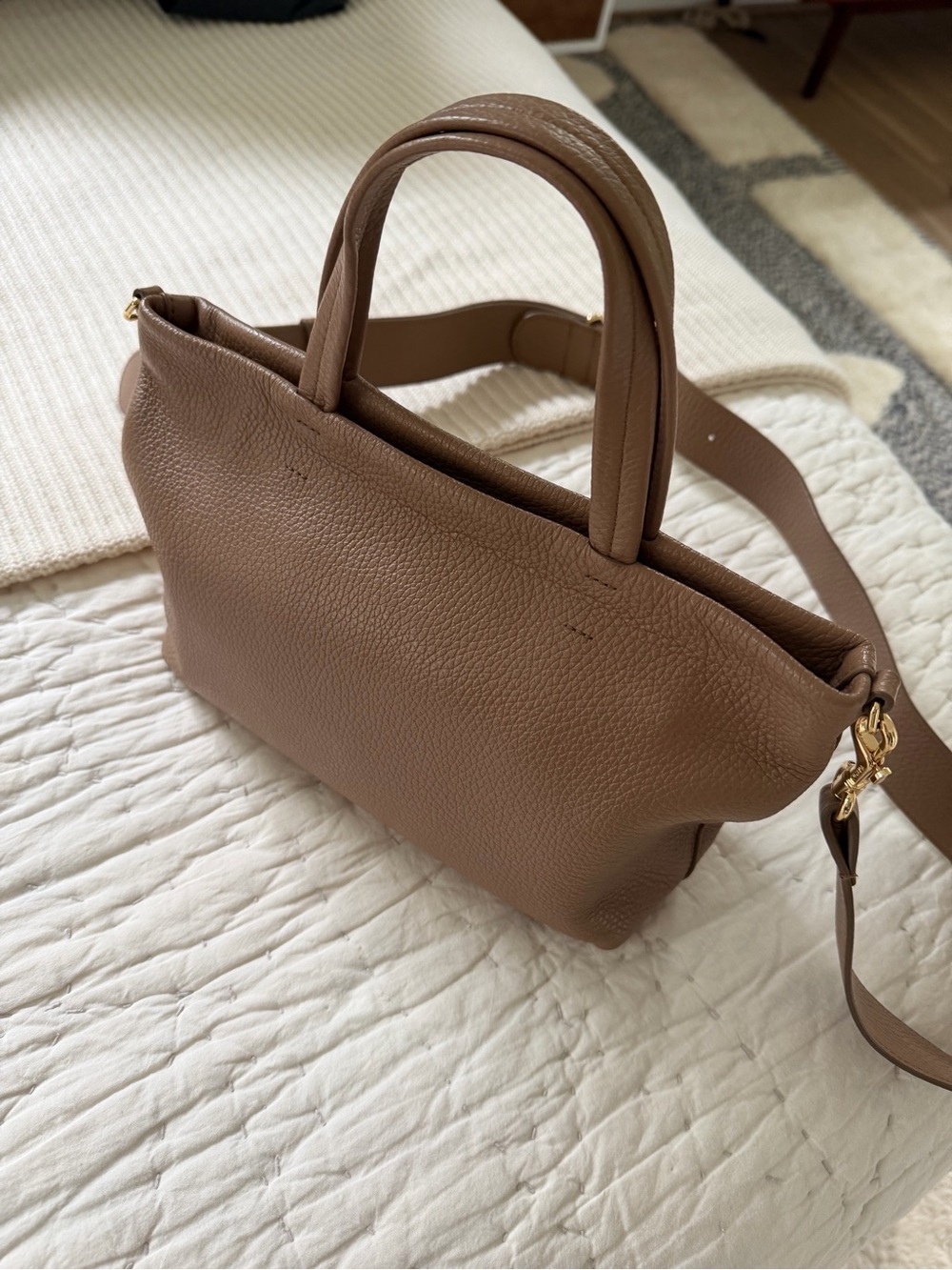Cuyana Mini Easy Zipper Tote in Stone